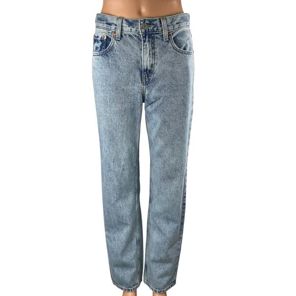 Levi's Low Pro Straight Women's Blue High Rise Light Wash Denim Jeans Size 25 - Picture 1 of 6